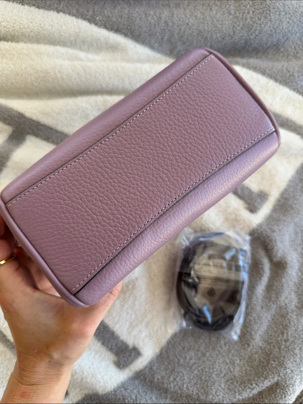 Coach Mini Satchel in Dusty Mauve Pebble Leather